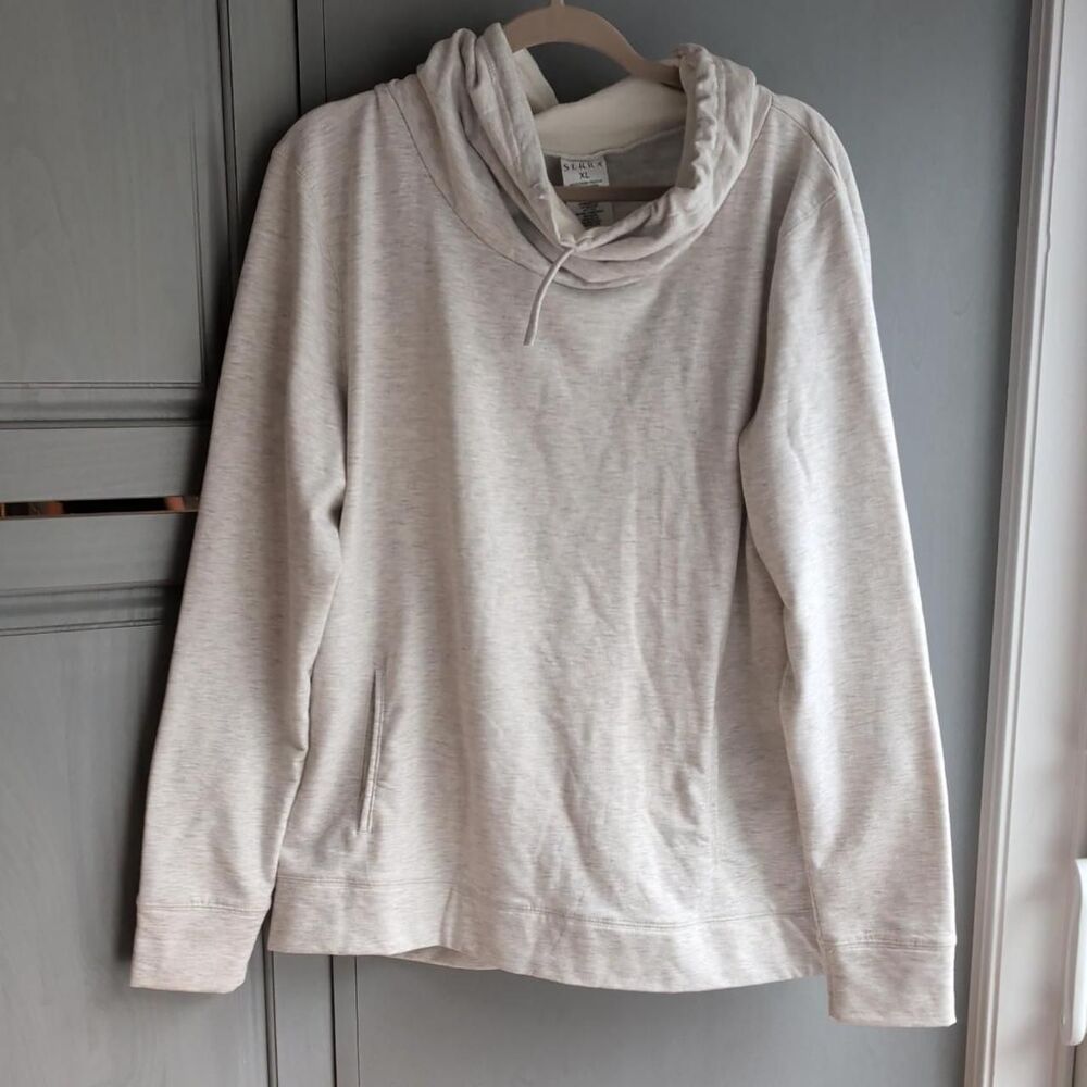 Unbranded Women's Grey and Cream Hoodie